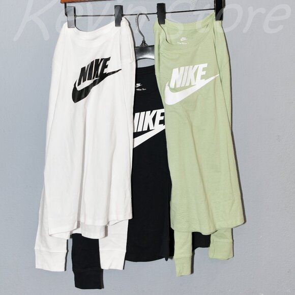 3 tees Nike Tee Classic‎ Long Sleeve Logo T Shirt Women's - Picture 1 of 12